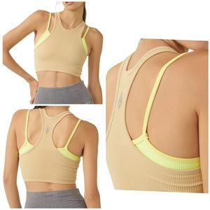 Free People Free Throw Double Layer Tank in Latte NWT